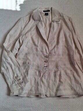 goodclothes ♡ linen large blazer work siren office wear neutral natural